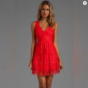 BCBG Red Lace Willa Dress - M
